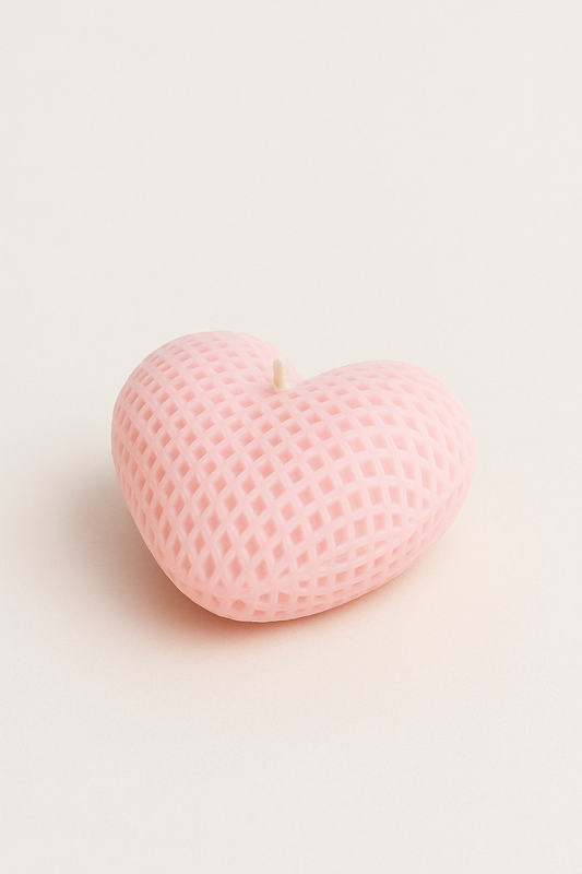 Waffle heart candle