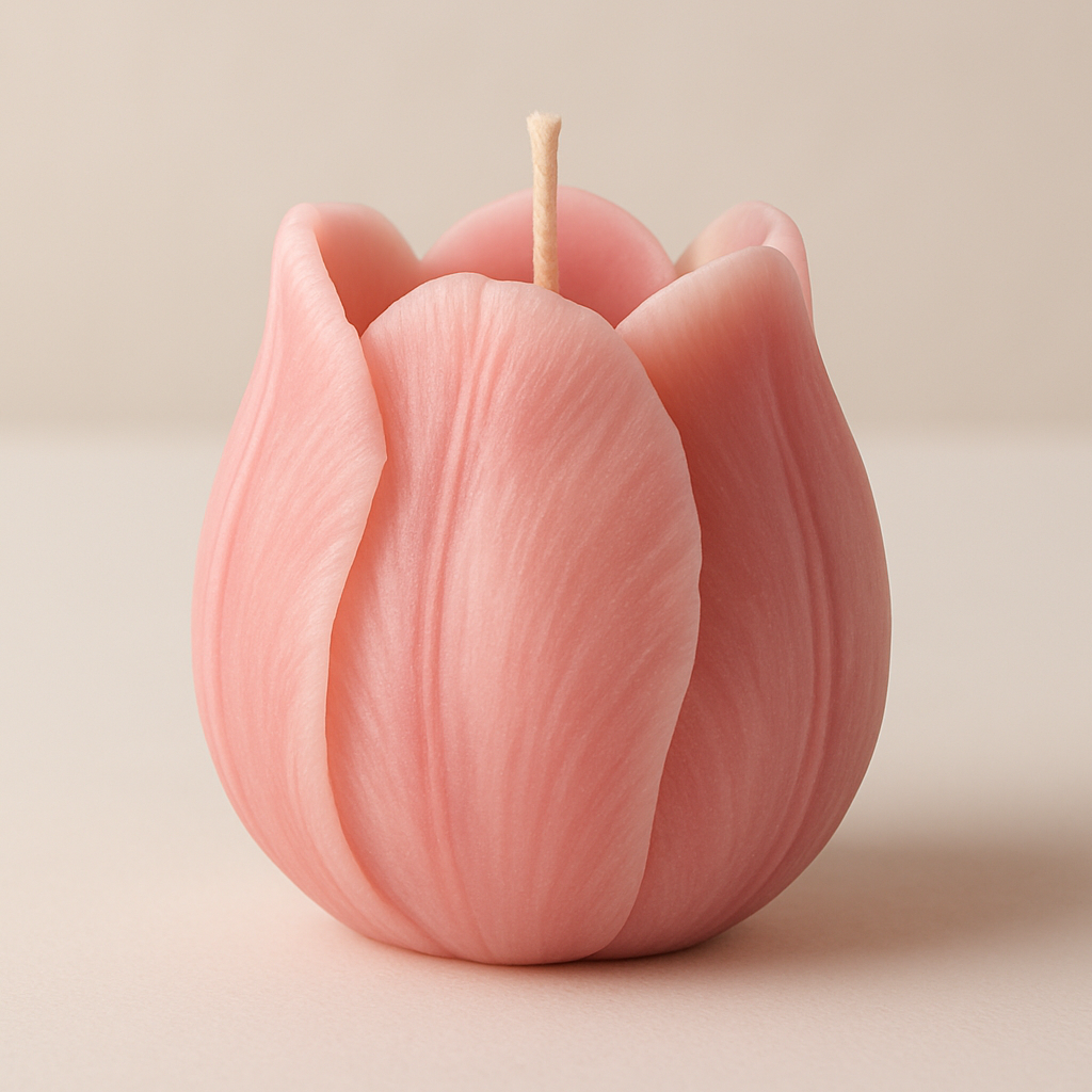 make a tulip flower candle in pink color